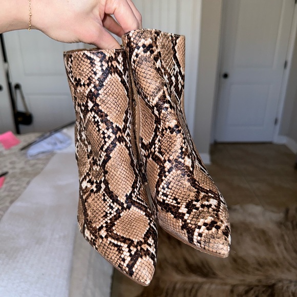 Snakeskin Booties - Picture 1 of 5